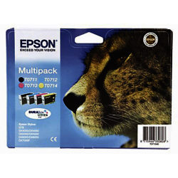 Epson T0715 Cheetah Inkjet Cartridge Multipack
